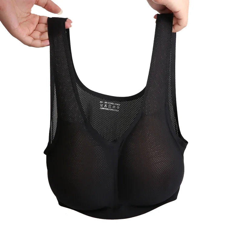 CD Crossdressing Silicone Fake Breast Vest Underwear, AA+XS 400g, A+S 500g, B+M 600g, C+L 800g, D+XL 1000g, DD+XXL 1200g, E+XXXL 1400g, EE+XXXXL 1600g