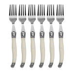 Stainless Steel Knife Fork Spoon Set Plastic Handle Western Tableware, 6 Forks, 6 Spoons, 6 Tea Spoons