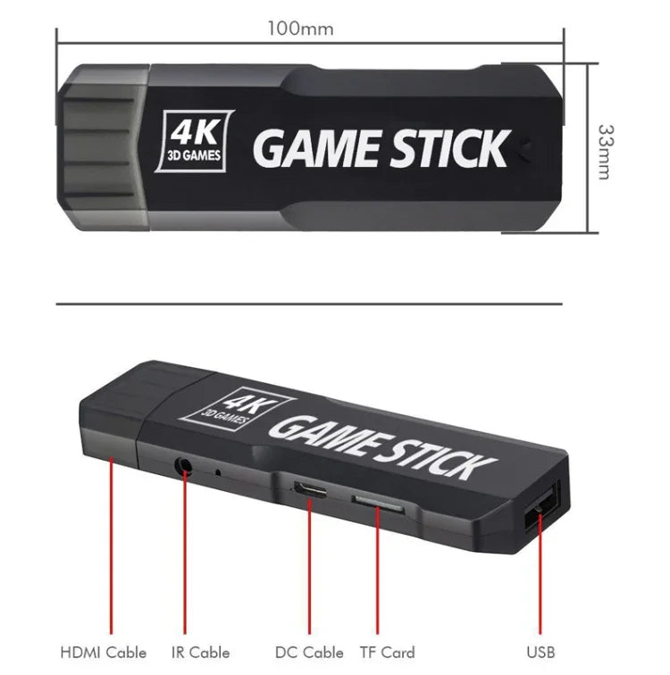 GD10 2.4G Wireless 4K HD TV Game Console PSP Game Box, 32G Built-in 15,000 Games, 64G Built-in 30,000 Games, 128G Built-in 40,000 Games