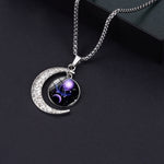 Luminous Zodiac Moon Titanium Steel Necklace Personalized Moon Pendant, Necklace Libra, Necklace Scorpio, Necklace Sagittarius, Necklace Aquarius, Necklace Capricorn, Necklace Pisces, Necklace Aries, Necklace Taurus, Necklace Gemini, Necklace Cancer   ...