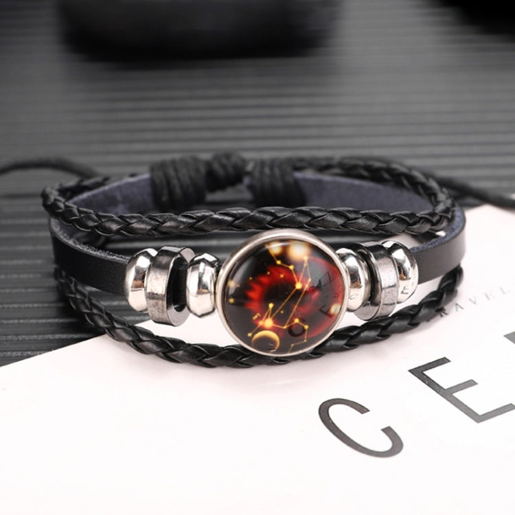 Twelve Constellations Multilayer Beaded Cowhide Bracelet, Style: Virgo Ordinary, Bracelet Leo Ordinary, Bracelet Libra Luminous, Bracelet Capricorn Luminous, Bracelet Scorpio Luminous, Bracelet Pisces Ordinary, Bracelet Cancer Luminous                 ...