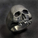 C56213 2pcs Punk Vintage Skull Ring Horror Skull Ring Men Gift, 12, 13, 14