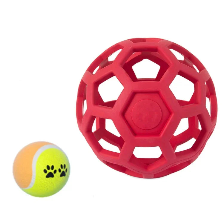 1030001 Dog Toy Hollow Ball Bite-resistant Elastic Pet Rubber Toy Balls, Spec:, Hollow, Bell, Tennis