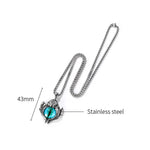 1926 Retro Demon Eyes Men Titanium Steel Necklace, Style:, Single Pendant, Pendant+3x55cm Matching Chain, Pendant+4x70cm Matching Chain
