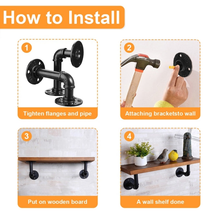 Wrought Iron Hanging Potted Plant Wall Shelf Water Pipe Shelf 11 inch, Flange, 7x7cm, 10x15cm, 14x14cm, 6inch, 8inch, 10inch, 11 inch, 12inch