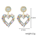 Love Silver Needle Earrings Simple Earrings, E2109-13 White Diamond