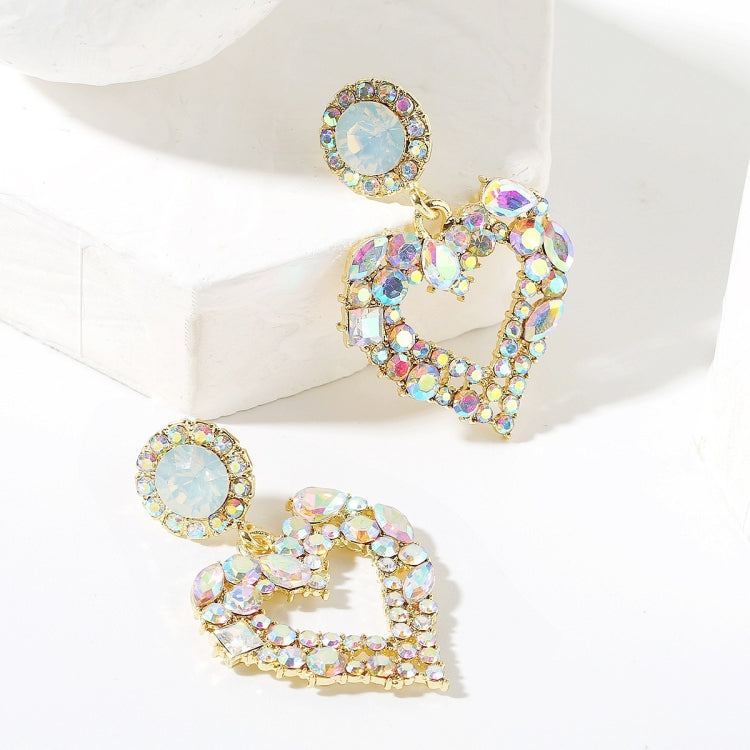 Love Silver Needle Earrings Simple Earrings, E2109-13 White Diamond