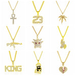 Exaggerated Hip Hop Style Necklace Collarbone Chains, 1010400301 Gold Column, 1010400302 Silver Column, 1010400401 Full Score, 1010400501  YRN, 1010401102 AK47, 1010401202 Crown Lion Head, 1010401301 Prayer, 1010401302 Handheld, 11010401401 Micro      ...
