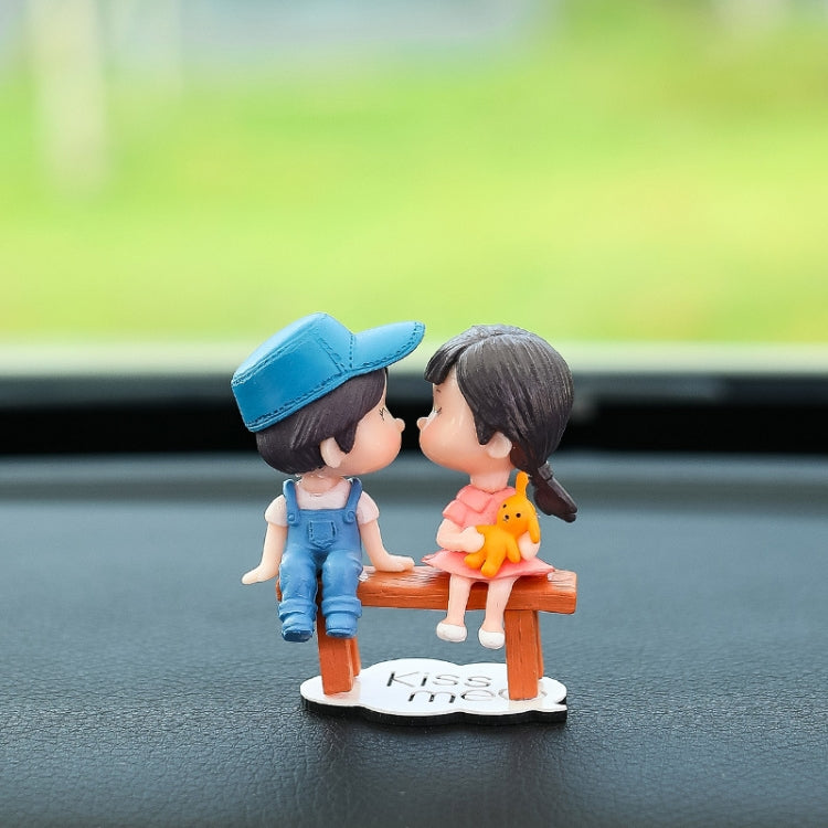 Car Ornament Ornament Lovely Kissing Couple Doll, Color:, Blue, Gray, Reading, Clever, Blue+Balloon, Blue+Blue White Balloon, Gray+Balloon, Gray+Gray Balloon, Reading+Balloon, Clever+Balloon, Stool Blue Couple, Stool Gray Couple, Stool Reading Couple  ...