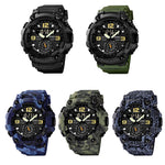 SKMEI 1637 Sports Digital Display Outdoor Shockproof Plastic Large Dial Men Watch, Army Green, Blue Camouflage, Army Green Camouflage, Gray Black