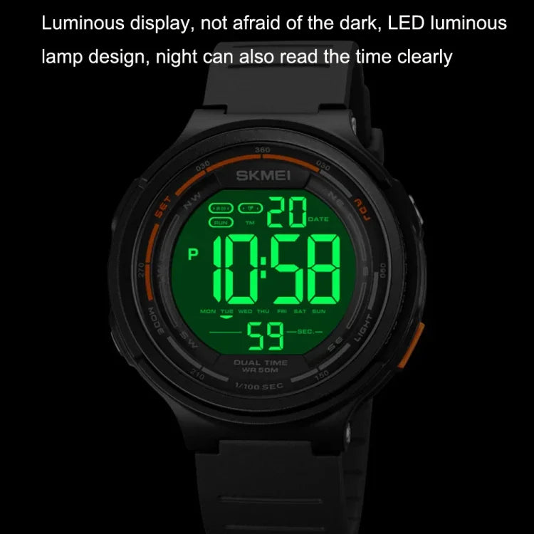 SKMEI 1841 Outdoor Sports Students Waterproof Luminous Countdown Watch, 1841 Black, 1841 Light Grey