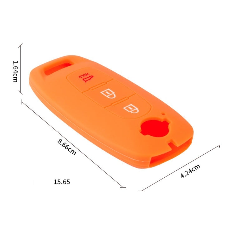 For 2023 Nissan Altima 2pcs Three-Button Key Silicone Protective Case, Black, Red, Rose Red, Pink, Blue, Apple Green, Orange, Sea Blue, Purple, Luminous Blue, Luminous Green, White