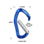 XINDA  22KN Rock Climbing  Straight Quickdraw Spring-loaded Gate Buckle Aluminum Carabiner, XD-8126 (Orange), XD-8126 (Silver), XD-8126 (Blue), XD-8126 (Black), XD-8126 (Red)