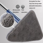 Triangular Mop Household Ceiling Cleaner Wipe Wall Tiles Imitation Hand Twist Mop, with 2 Cloth