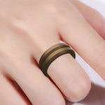 SiR053 V Shaped Grooved Edge Silicone Ring Outdoor Sports Couple Ring, No.13, No.14