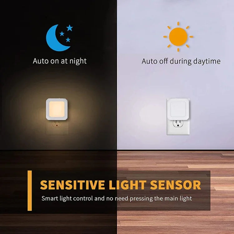 Stepless Dimming Induction Night Light Square Light Guide Plate Baby Night Light, 0.6W