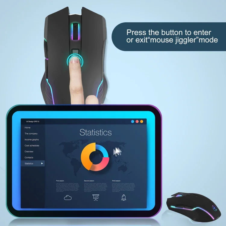 E50 2.4G Wireless Mouse Jiggler Portable Cordless Mouse With 7 Keys