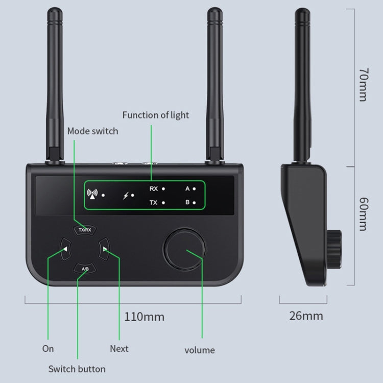 B39 2 In 1 Bluetooth 5.3AUX Music Receiver TV Computer Adapter, B39