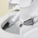 Soft Rubber Toilet Brush Clamp No Dead Space Cleaning Brush, Leakage, Drain