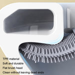 Soft Rubber Toilet Brush Clamp No Dead Space Cleaning Brush, Leakage, Drain