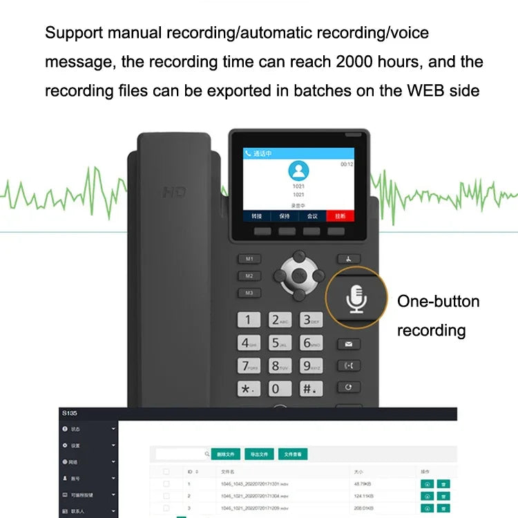 S135 PSTN+SIP Dual Mode Recording Smart Phone 6 Ways VOIP Network Phone IP Phone, S135