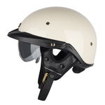 SOMAN Motorcycle Half Helmet Adjustable Helmet With Inner Mirror, M, L, XL, XXL