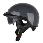 SOMAN Motorcycle Half Helmet Adjustable Helmet With Inner Mirror, S, M, L, XL, XXL