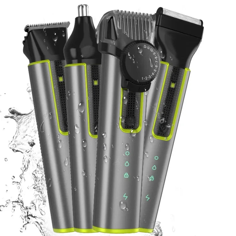 IPX5 Waterproof Men Multi-Functional Barber 4 In 1 Shaver Nose Hair Set USB Charging Push, 677 4 In 1