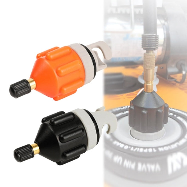 Surfing Paddle Board Adapter Inflatable Air Valve Conversion Air Nozzle, Black, Orange