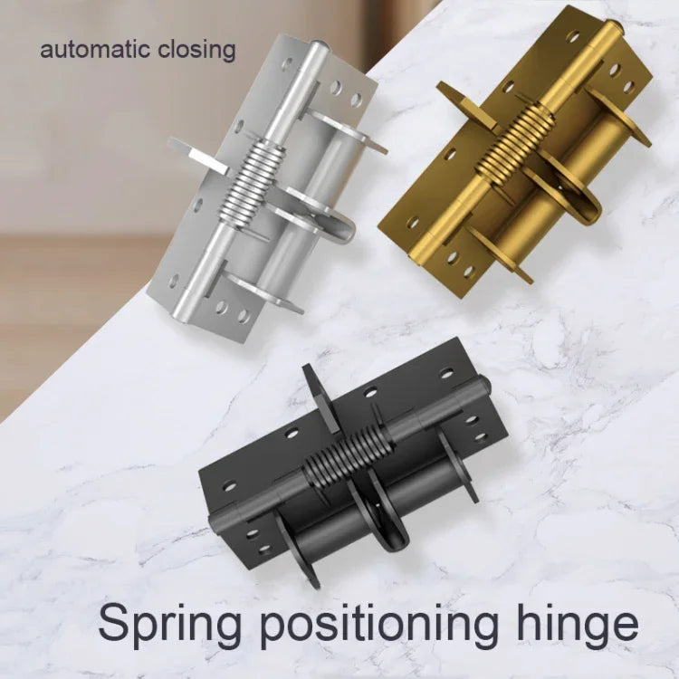 4 Inch Multifunctional Door Closer Automatic Door Closing Hinge, Color Steel Silver, Black, Color Steel Gold