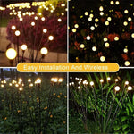 2sets Solar Firefly Lights Christmas Outdoor Garden Waterproof Lawn Lights, 6 Head Warm Light, 6 Head Color Light, 8 Head Warm Light, 8 Head Color Light, 10 Head Warm Light, 10 Head Color Light