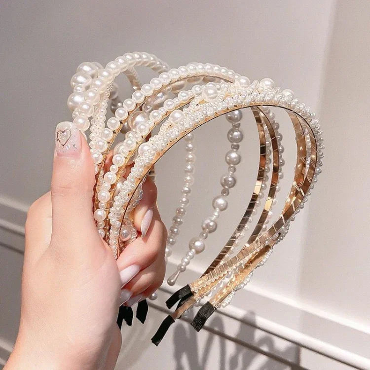 Sweet Pearl Headband Retro Versatile Hair Accessories, 1A, 2B, 3C, 4, 5, 6, 7, 8, 9, 10, 11, 12, 13, 14, 15, 16, 17, 18, 19, 20