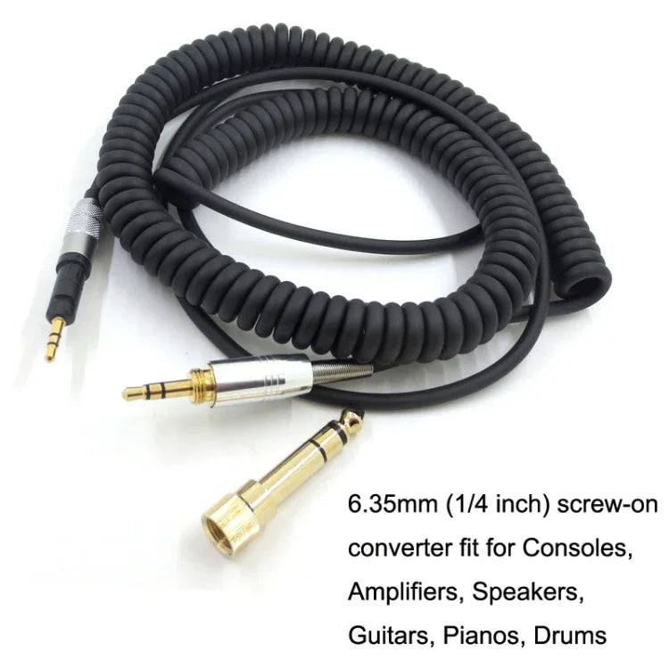 For ATH-M50X / M40X / M70X Spring Headset Audio Cable AUX 2.5mm Head, ZS0246