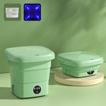 Mini Portable Folding Household Washing Machine Underwear Washer, Fruit Green, Fruit Green + Blue Light Antibacterial