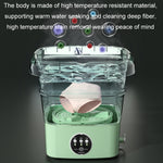 Mini Portable Folding Household Washing Machine Underwear Washer, Fruit Green, Lake Blue, Fruit Green + Blue Light Antibacterial