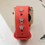 2pcs Watch Silicone Strap Decorative Diamond Buckle Strap Nails, One Diamond Heart, Diamond Hand, Diamond Bear, Diamond Clover, One Diamond Pentagram, Full Diamond Pentagon, Full Diamond Heart, Diamond Dragonfly