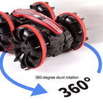 2.4G Amphibious Stunt Remote Control Car Double-sided Rolling Driving Children Electric Toys, Red, Green