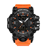 SANDA Green Light Alarm Clock Multifunctional Waterproof Shockproof Transparent Watch