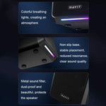 Havit A20 Plus Colorful Ambient Light Wired Computer Audio Stereo Surround Sound Speaker, Black, Bluetooth Version