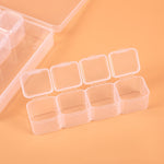 56 Slots Transparent Plastic Storage Box Jewelry Nail Art Rhinestone Bead Box, Transparent, Colored