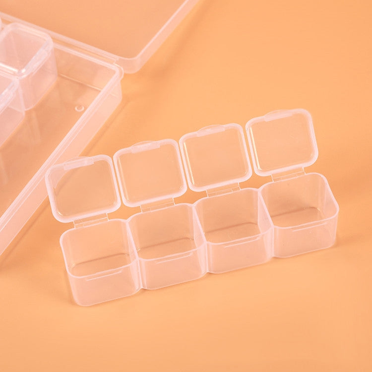 56 Slots Transparent Plastic Storage Box Jewelry Nail Art Rhinestone Bead Box, Transparent, Colored