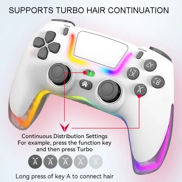 For PS4 Dazzle Color Light Wireless Bluetooth Grip