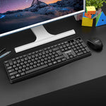 K-Snake WK800 Wireless 2.4G Keyboard Mouse Set Tabletop Computer Notebook Business Office House Use, White, Black