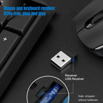K-Snake WK800 Wireless 2.4G Keyboard Mouse Set Tabletop Computer Notebook Business Office House Use, White, Black
