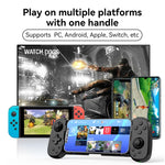 D6  Bluetooth Retractable Gamepad Dual Hall Six-Axis Somatosensory For Android/IPhone /Switch, D6 Black, D6 White Black