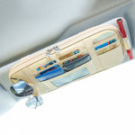 Car Driver License Storage Bag Sun Visor Sunglasses Card Holder, Beige, Gray, Black, Brown