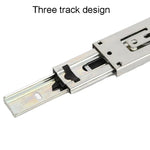 1 Pair Thickened Three Sections Ball Slide Mute Drawer Track Rail, 4 inch 10cm, 6 inch 16cm, 8 inch 20cm