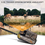 20MP 2K Wildlife Hunting Trail Camera Photo Traps Night Vision 4G SMS MMS SMTP Cellular Surveillance Camera, HC-900LTE