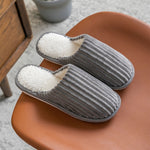 Corduroy Cotton Slippers Winter Warm Non-Slip Thick Sole Flat Shoes, 36-37, 40-41, 42-43