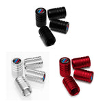 Aluminium Alloy Checkered Tricolour Car Wheel Decorative Valve Cap, Black, Silver, Red